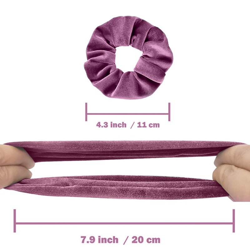 Soft Velvet Scrunchies for Hair - 12-Piece Set in Cute Colors | Elastic Ponytail Holders for Women & Teens