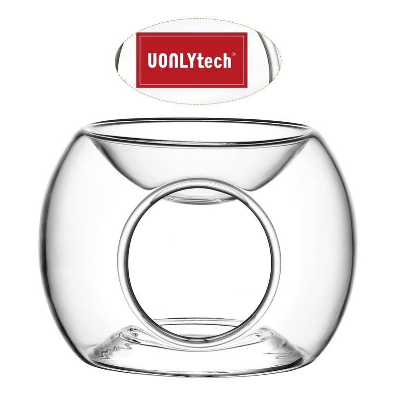 Uonlytech Clear Glass Tealight Holder Essential Oil Burner Wax Candle Tart Burner Warmer Diffuser Aroma Candle Warmers Decoration
