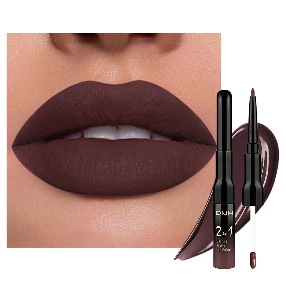 Kaely 2-in-1 Mauve Metallic Lipstick and Lip Liner Makeup, Shimmer Liquid Metallic Lipsticks for Women, Glitter Lip Gloss Stain Long Lasting Waterproof Smudge Proof 24 Hour, Vegan & Cruelty-Free, 16