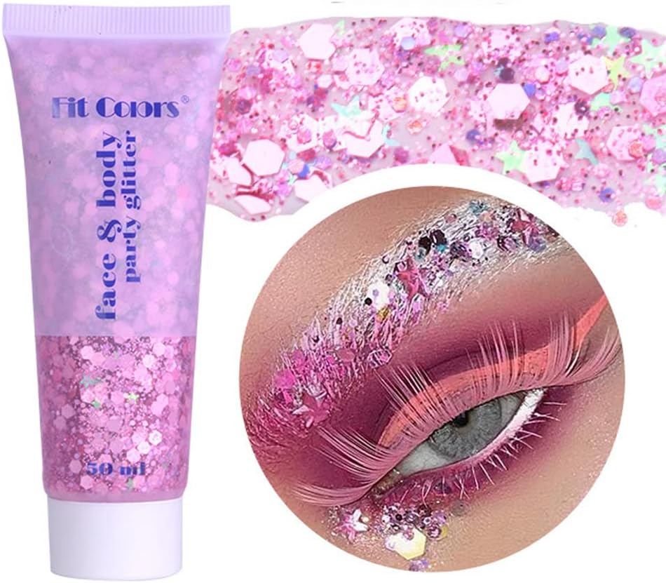 Body Glitter for 4th of July - Red, White & Blue USA Flag Face Makeup | Holographic Chunky Sequins for Women & Kids
