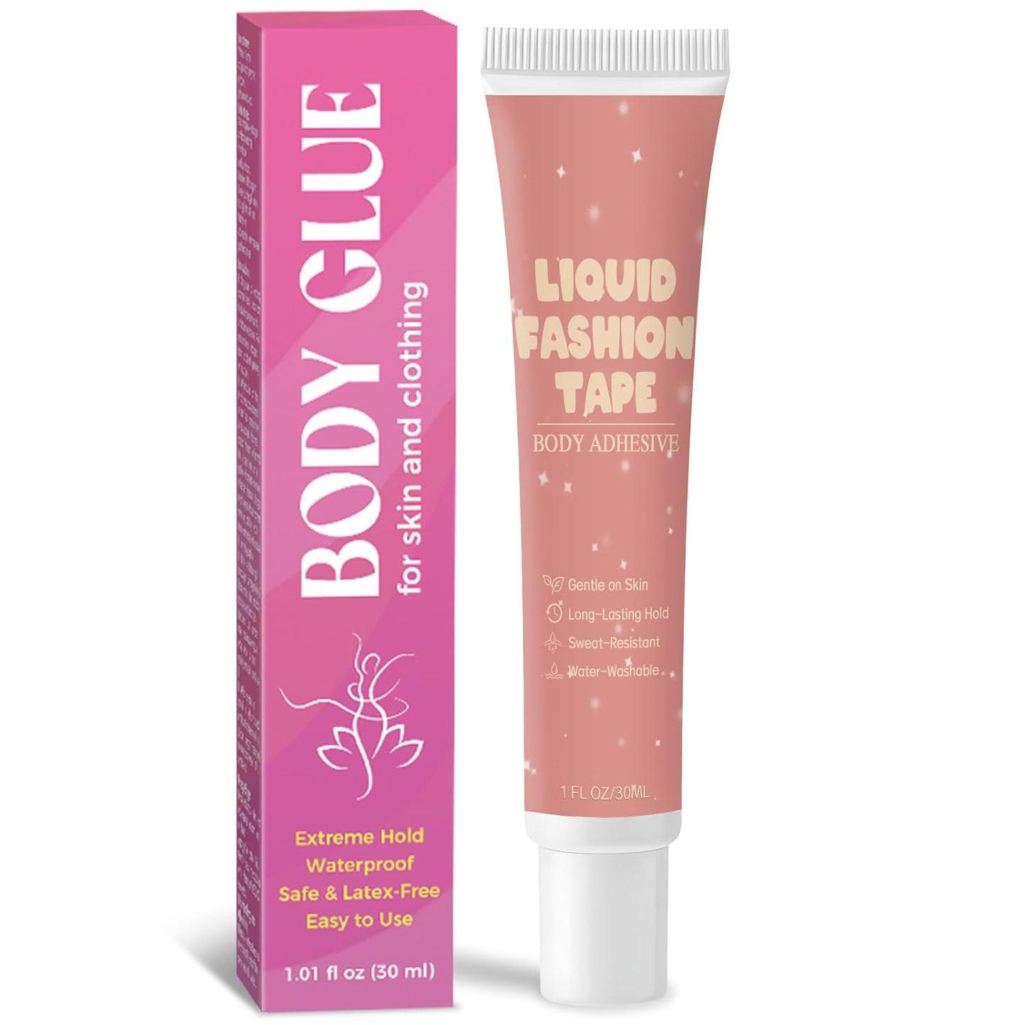 Body Adhesive for Clothing - Sweat Resistant & Long Lasting Glue for Dancers, Wigs, Bras | 30ml