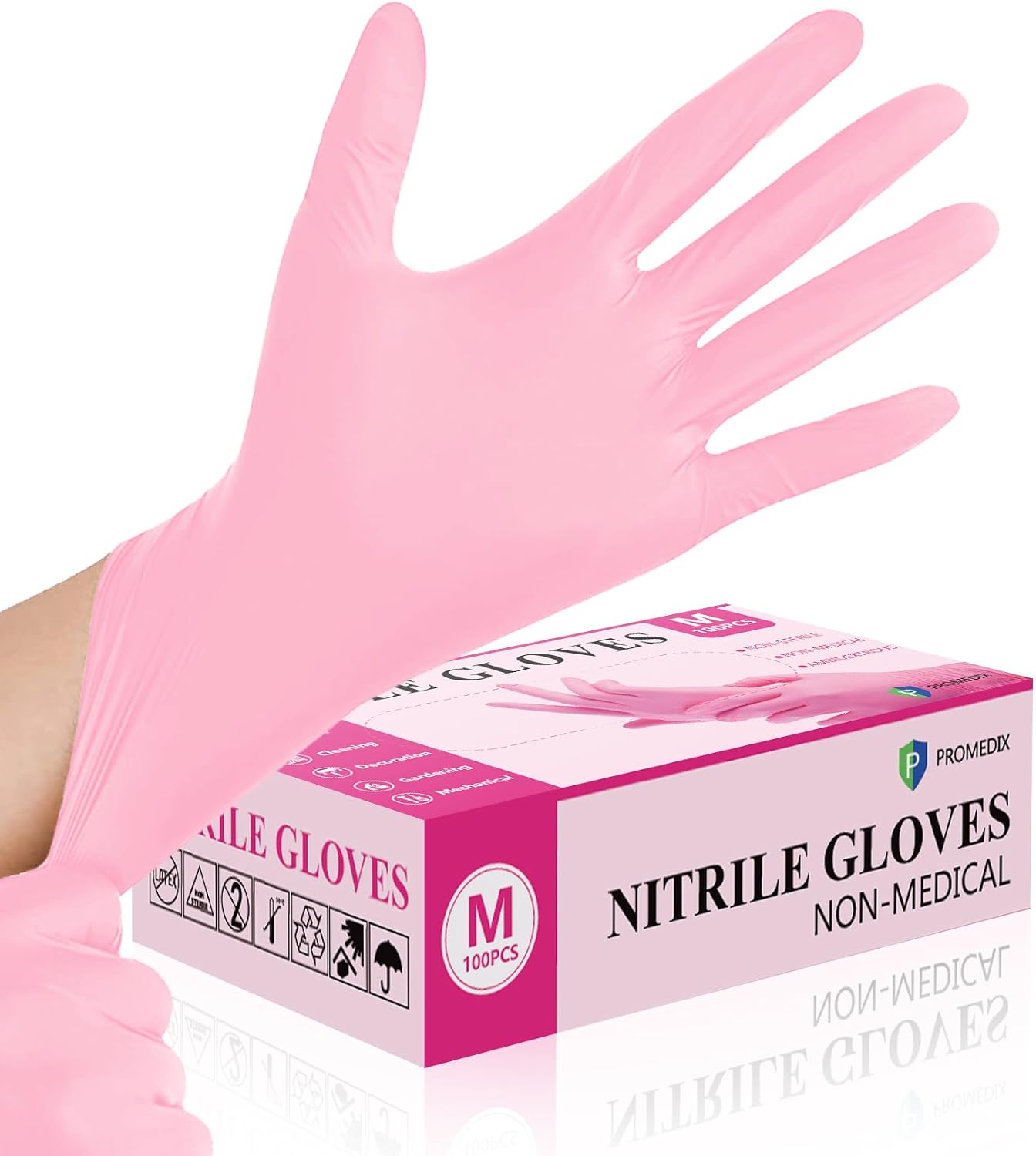 Nitrile Disposable Gloves - 4 Mil, 100 Count | Latex-Free, Powder-Free, Food Safe for Cooking & Household Use