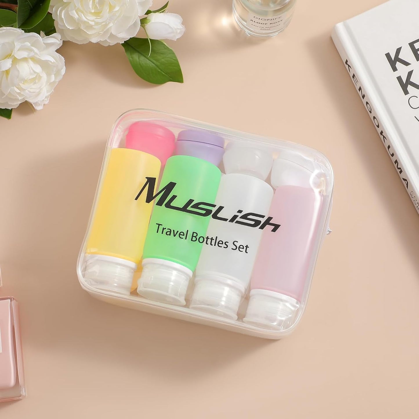 Leak Proof Silicone Travel Bottles Set - 21 Pack TSA Approved Toiletry Containers | BPA Free, Travel Size Accessories