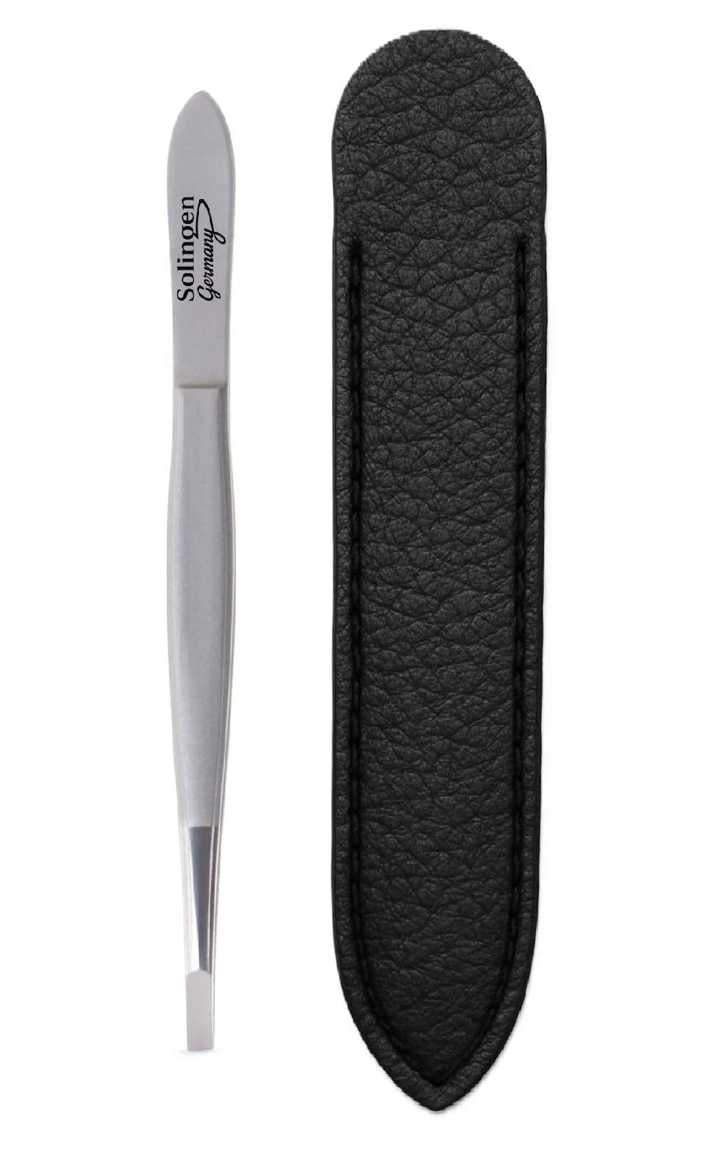 Made in Solingen, Germany APEXAY Professional Tweezers (Stainless Steel) – Multi-Purpose High-Precision Tweezers for Eyebrows, Hair Removal, and Crafts (Straight Tipped - Normal Mouth)