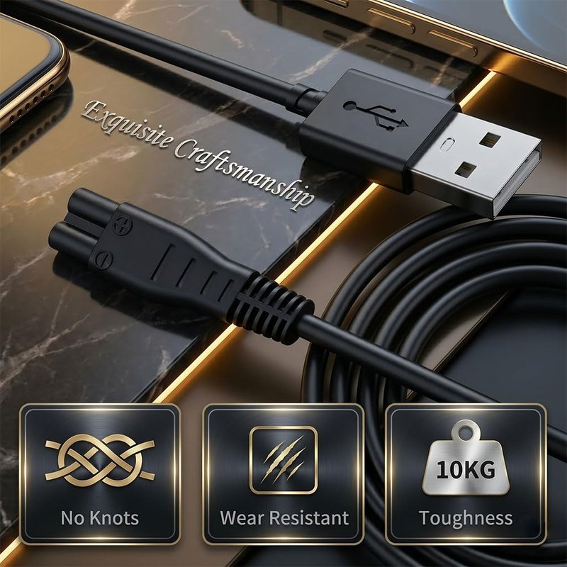 JUPSDDTH Replacement Charger for Meridian Trimmer - 5V Charging Cord, Grooming Power Cable Compatible with Meridian Electric Shaver, Adapter Plug for Meridian Body Hair Razor