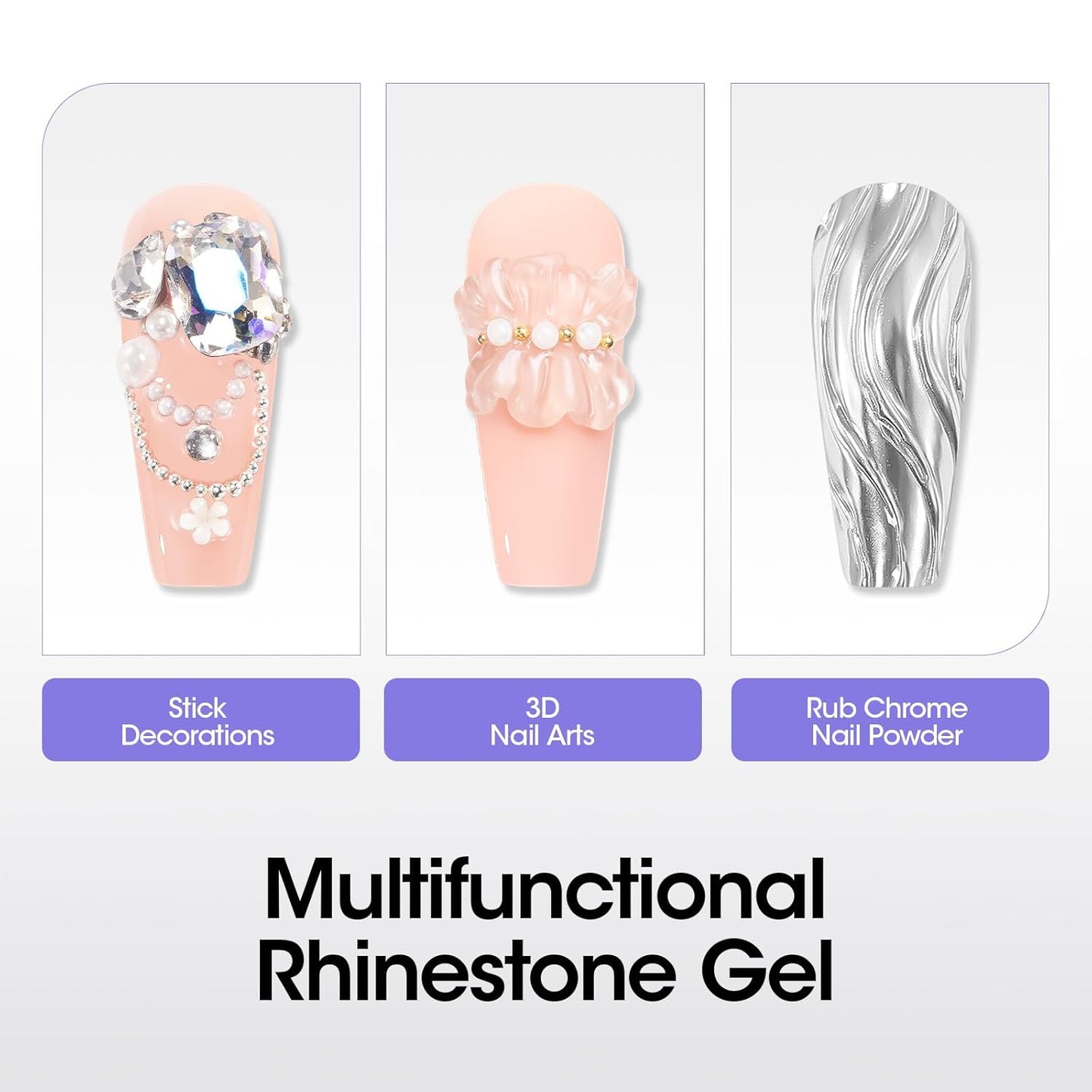 Gellen Rhinestone Nail Glue - Super Strong Adhesive Gel for 3D Nail Art & Charms | 30g