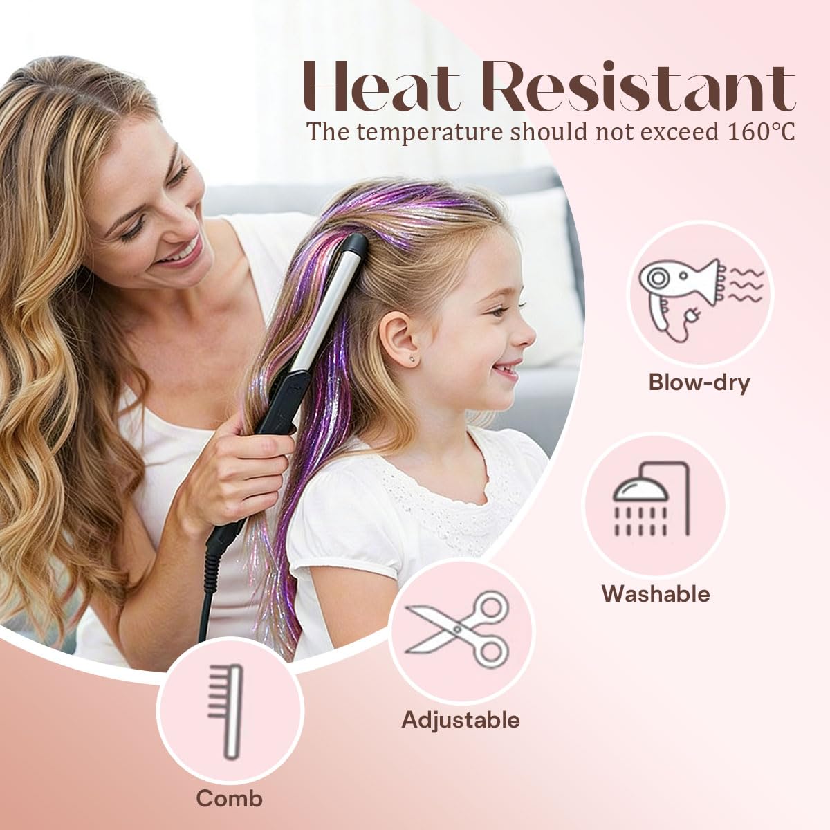 Hair Tinsel Kit - 20 Color Glitter Hair Extensions for Teens | Heat Resistant Fairy Hair Accessories (48 Inch)