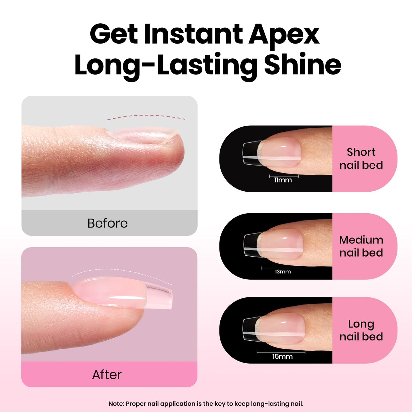Beetles Tipex Lite Instant Apex Nail Tips, Short Coffin, No Builder Gel Needed, 256pcs Value Pack, 16 Sizes 00-14 for DIY Salon-look Extensions