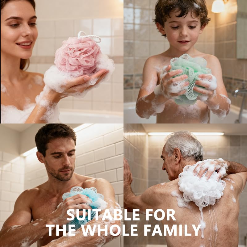 Exfoliating Shower Loofah Sponge - 4 Color Body Scrubber