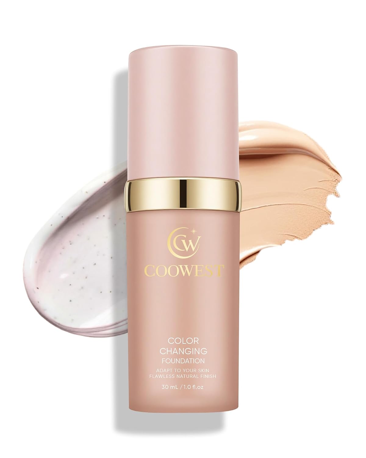Color Changing Foundation for Mature Skin - 4-in-1 Light to Medium Shade | Hydrating Liquid Makeup, 30ml