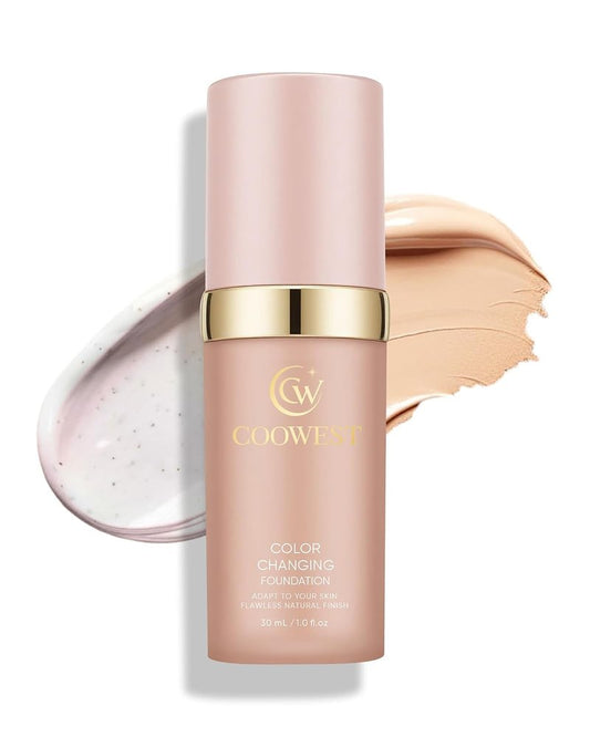 Color Changing Foundation for Mature Skin - 4-in-1 Light to Medium Shade | Hydrating Liquid Makeup, 30ml