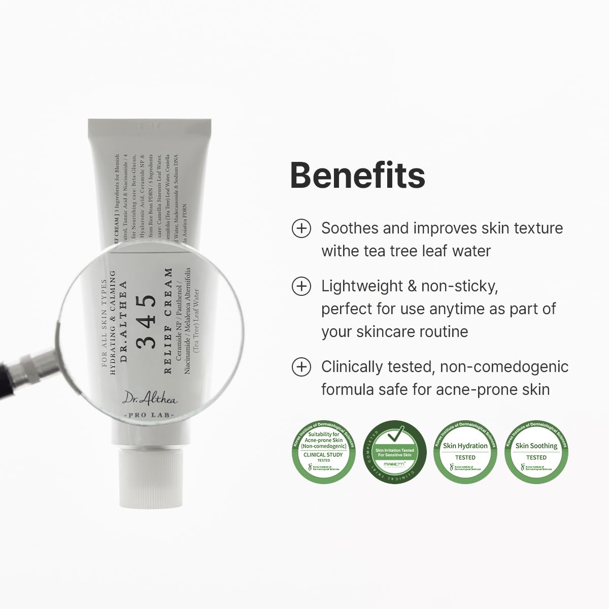 Dr.Althea Relief Cream - Daily Face Moisturizer for Soothing Recovery & Blemish Care with PDRN & Niacinamide | 1.69 Fl Oz