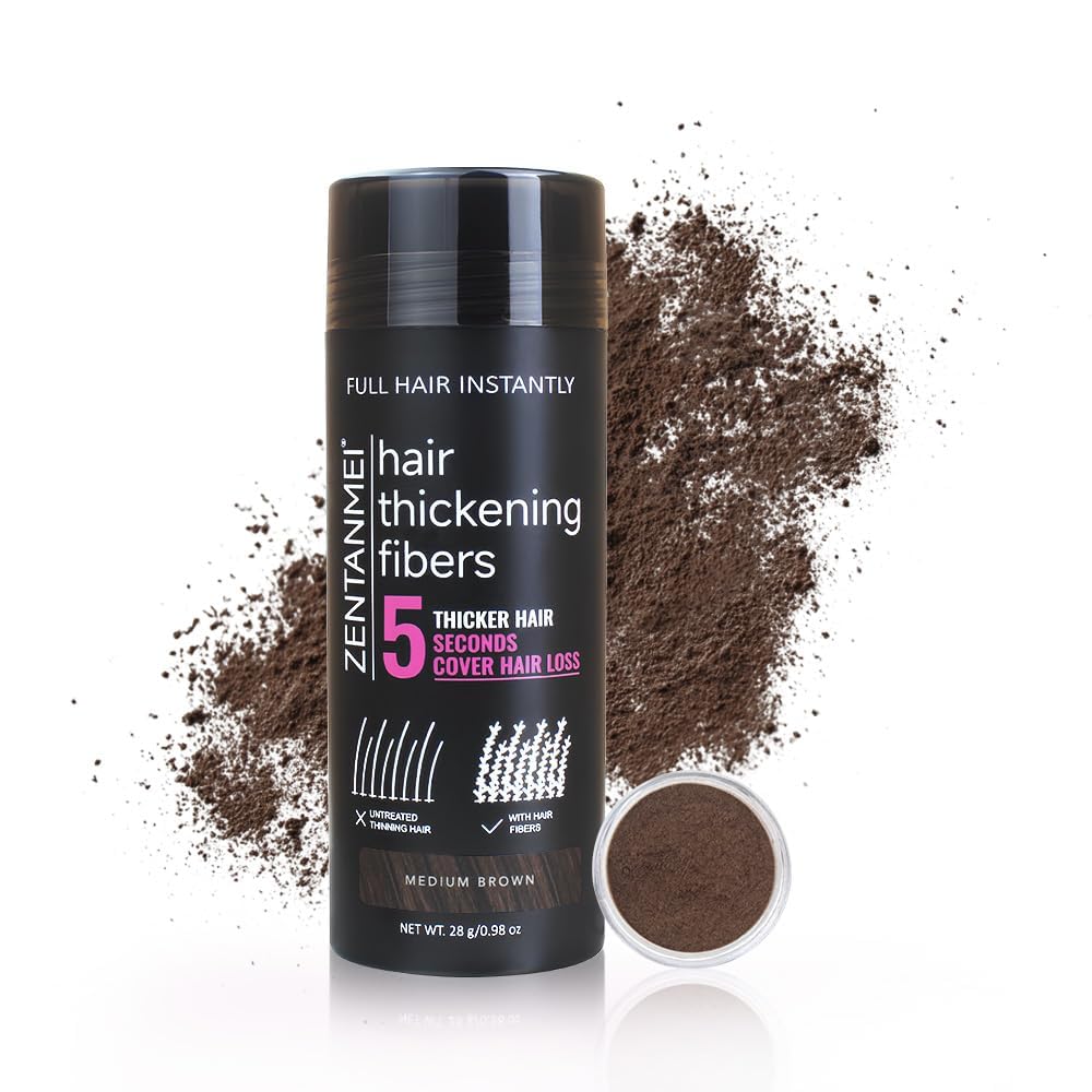Hair Building Fibers for Thinning Hair - All-Natural Volume Powder | 0.98 Oz Gray Bald Spot Concealer for Men & Women