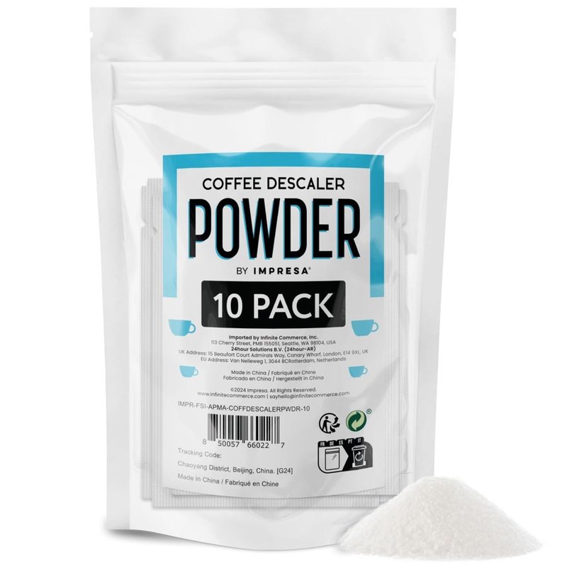 Impresa Descaling Powder & Coffee Machine Cleaning Powder for Breville, for Keurig, for Nespresso, for Delonghi, for Ninja & More - Espresso Machine Descaler - Pot & Coffee Maker Cleaner [10 Uses]