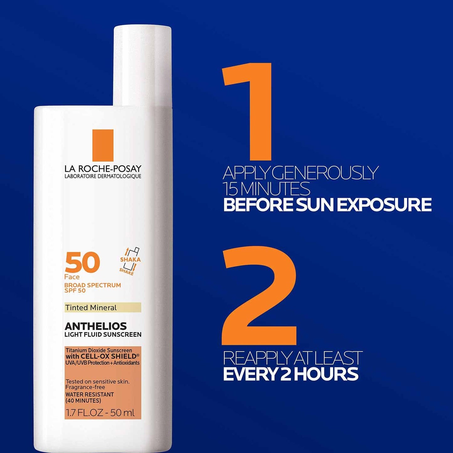 La Roche-Posay Anthelios Sunscreen SPF 40 - Ultra-Light Fluid, Oil-Free, Fast-Absorbing Face Protection