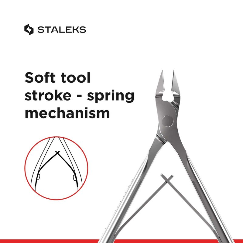 Staleks CLASSIC 10 Cuticle Nippers – 14 mm Blades – Stainless Steel – Comfortable Grip – For Home Manicure and Pedicure