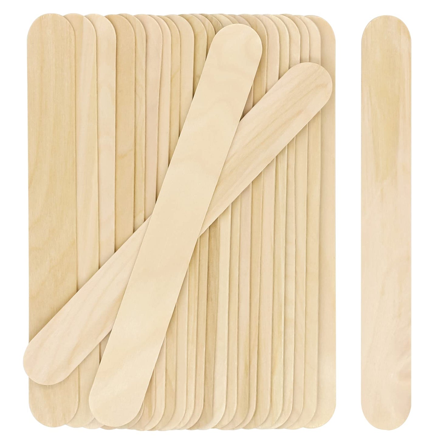 WISYOK 8'' Jumbo Craft Sticks, 60pcs Extra Large Natural Premium Wood, Ice Cream Sticks, Jumbo Sticks, Large Tongue Depressors, Plant Labels, Hair Removal and Waxing Supplies, Crafting