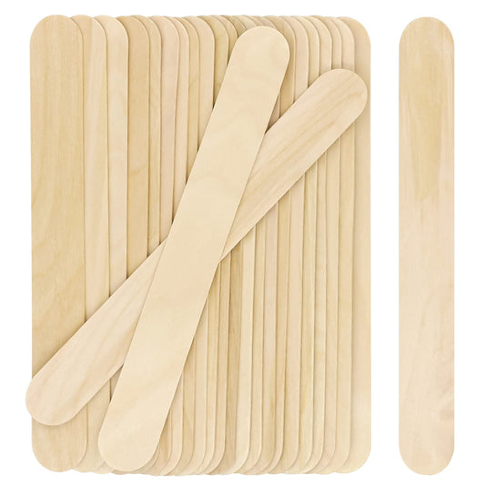WISYOK 8'' Jumbo Craft Sticks, 60pcs Extra Large Natural Premium Wood, Ice Cream Sticks, Jumbo Sticks, Large Tongue Depressors, Plant Labels, Hair Removal and Waxing Supplies, Crafting