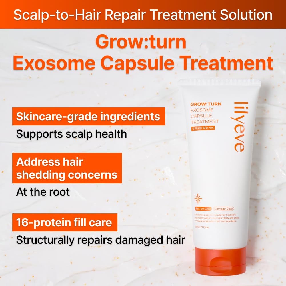 Lilyeve GROWTURN Hair Growth Treatment - Squalane Capsules & Exosomes | 7.77 fl. oz. Hair Mask for Damaged Hair