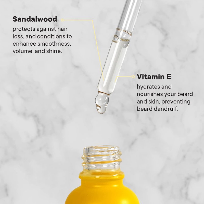 TOOLETRIES The Viking - Scented Beard & Hair Oil for Men with Sandalwood & Vitamin E - Conditions and Hydrates for Smooth Feel, Prevents Dandruff - Made in Australia - 1fl oz