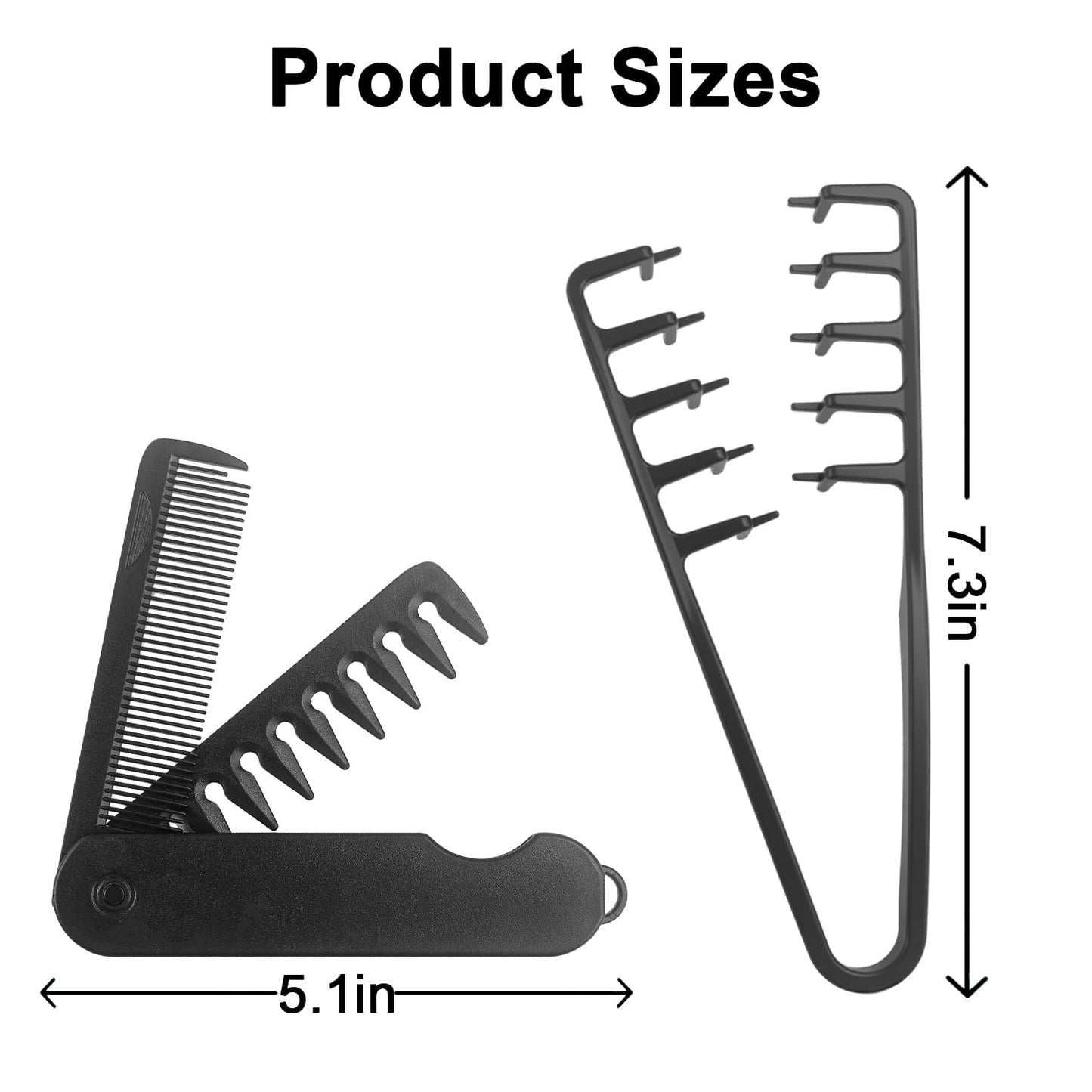 Texture Comb Men, 4 PCS Wide-Tooth Volumizing Combs, Create Fluffy Texture & Clean Part Hairstyles, Made of Durable ABS Plastic