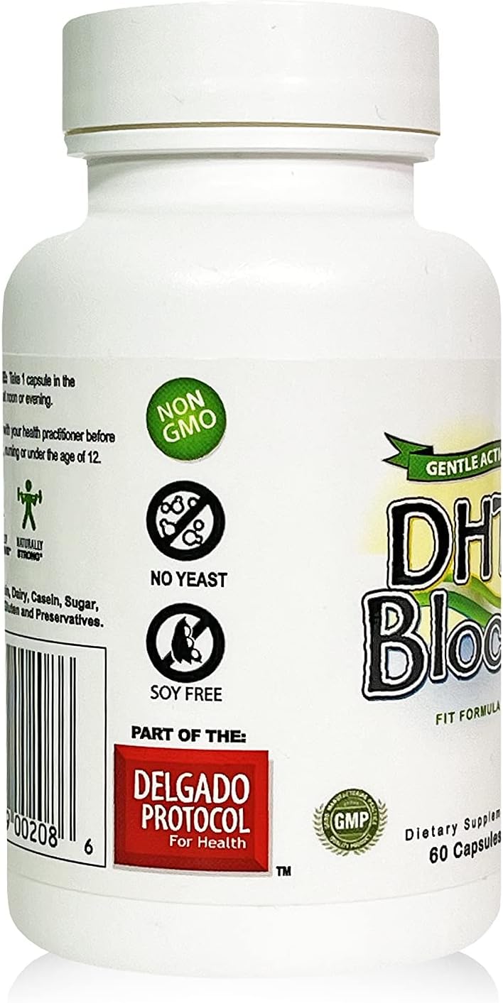 DHT Blocker Supplement - Natural Hair & Skin Support with Dim, Turmeric & Astragalus | 60 Vegan Capsules