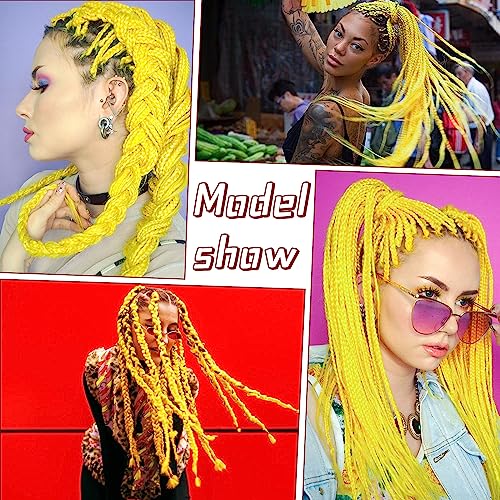 ShowCoco 32-Inch Pre-Stretched Braiding Hair - Yellow Synthetic Yaki (3 Pack)