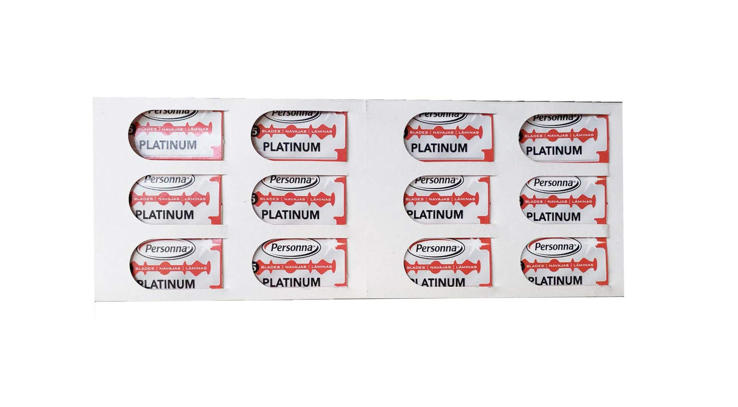 Personna Platinum Red Chrome Double Edge Stainless Steel 100 Blades 20BX