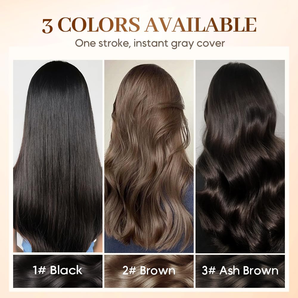 Hair Dye Stick - Portable 2-In-1 Waterproof Hair Color Touch-Up Comb for Quick Application | Black