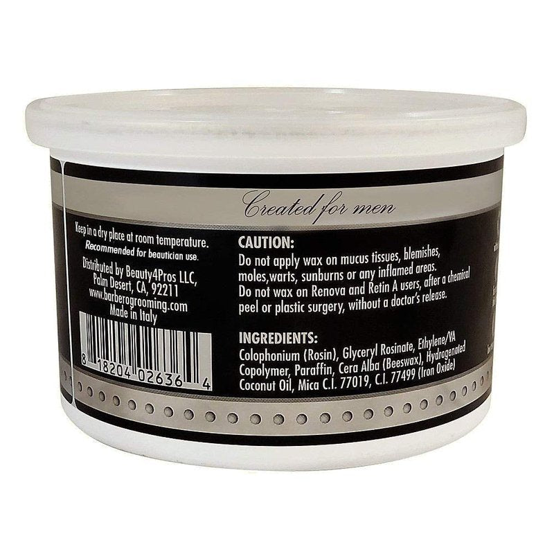 Waxness Barbero Steel Hard Wax in Can 14 oz (400 g) – Stripless Hard Wax for Men’s Grooming, Effective on Coarse Hair, Smooth Application, Professional Use – Made in Italy