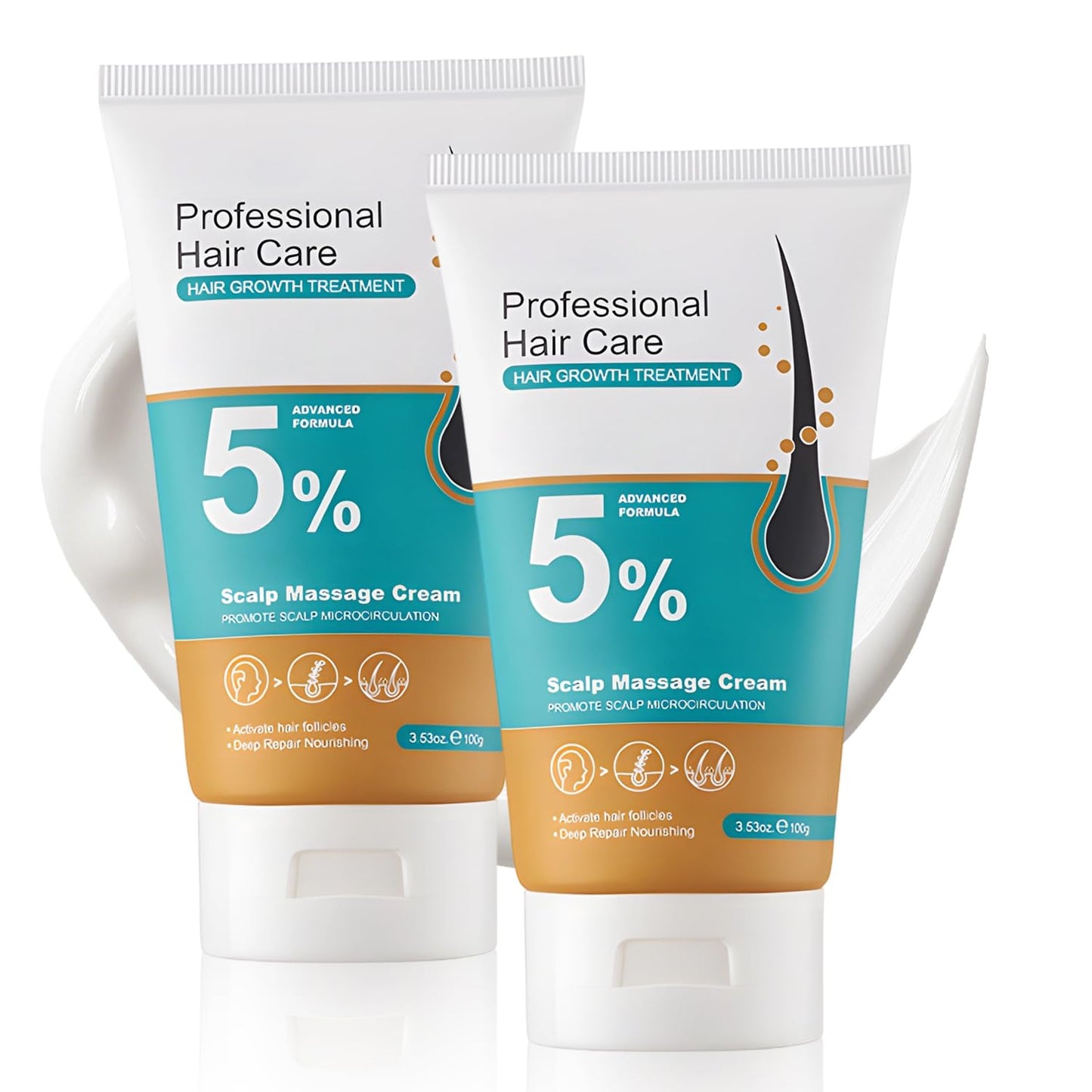 Hair Growth Scalp Massage Cream - 5% Rosemary Biotin Formula for Men & Women | Strengthens Roots & Promotes Fast Regrowth