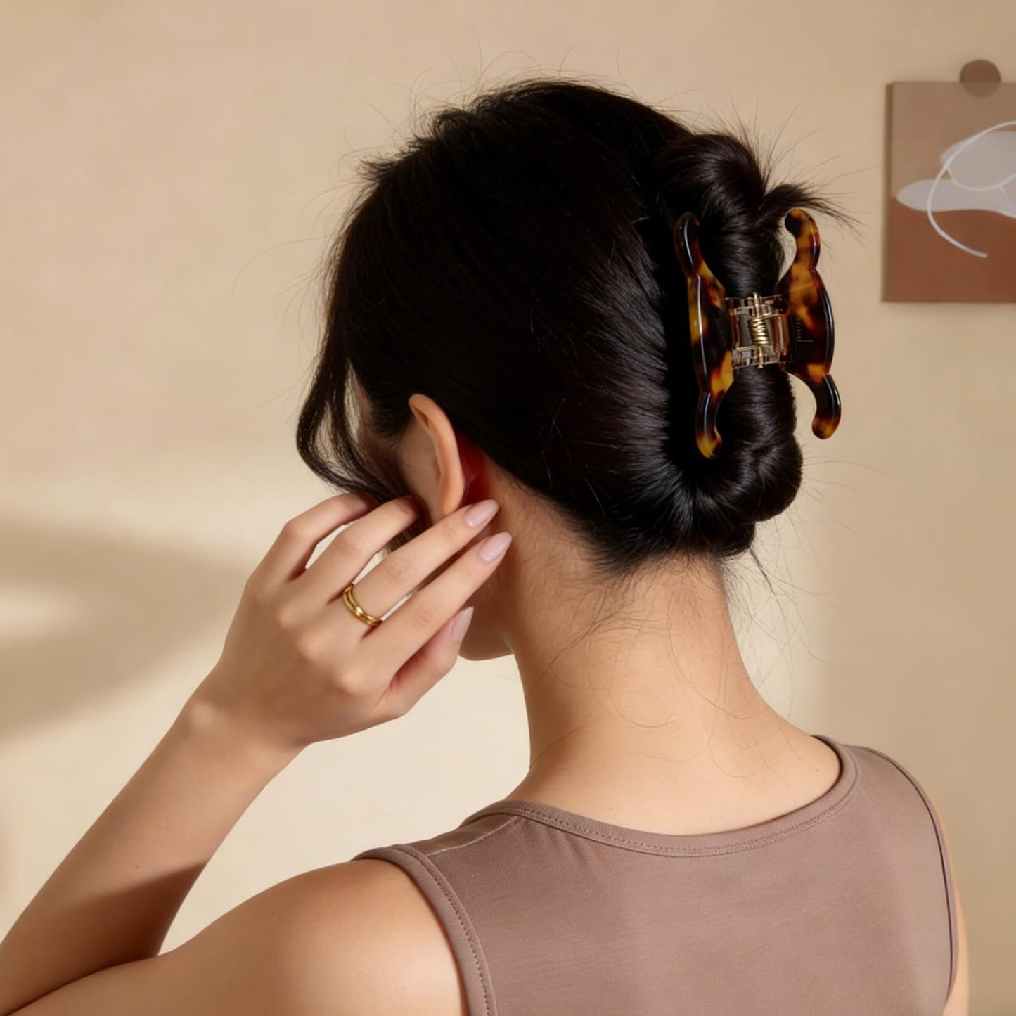 Acetate Hair Claw Clips 4-Pack - Medium-Sized Butterfly Clips with Secure Hold for Updos, Premium Durable Hair Clips (2.76 x 1.66 Inch)
