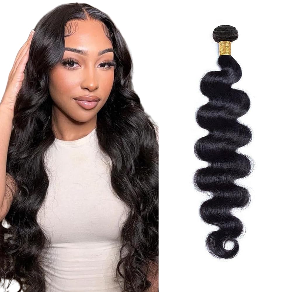#1B Black Human Hair Bundles 22 Inch Body Wave Bundles Human Hair Natural Black Bundle 50g