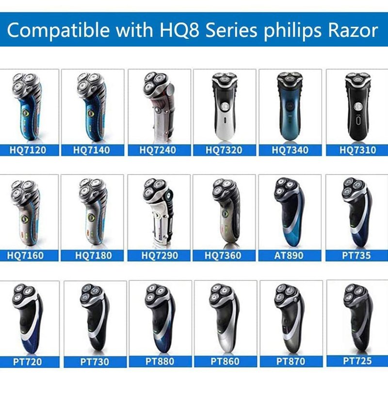 HQ8 Replacement Heads for Philips Norelco Aquatec Shavers, Compatible with Philips Shavers AT890,AT880,AT841,PT720 PT740,7180XL,8862XL, HQ8 Replacement Blades, New Upgraded