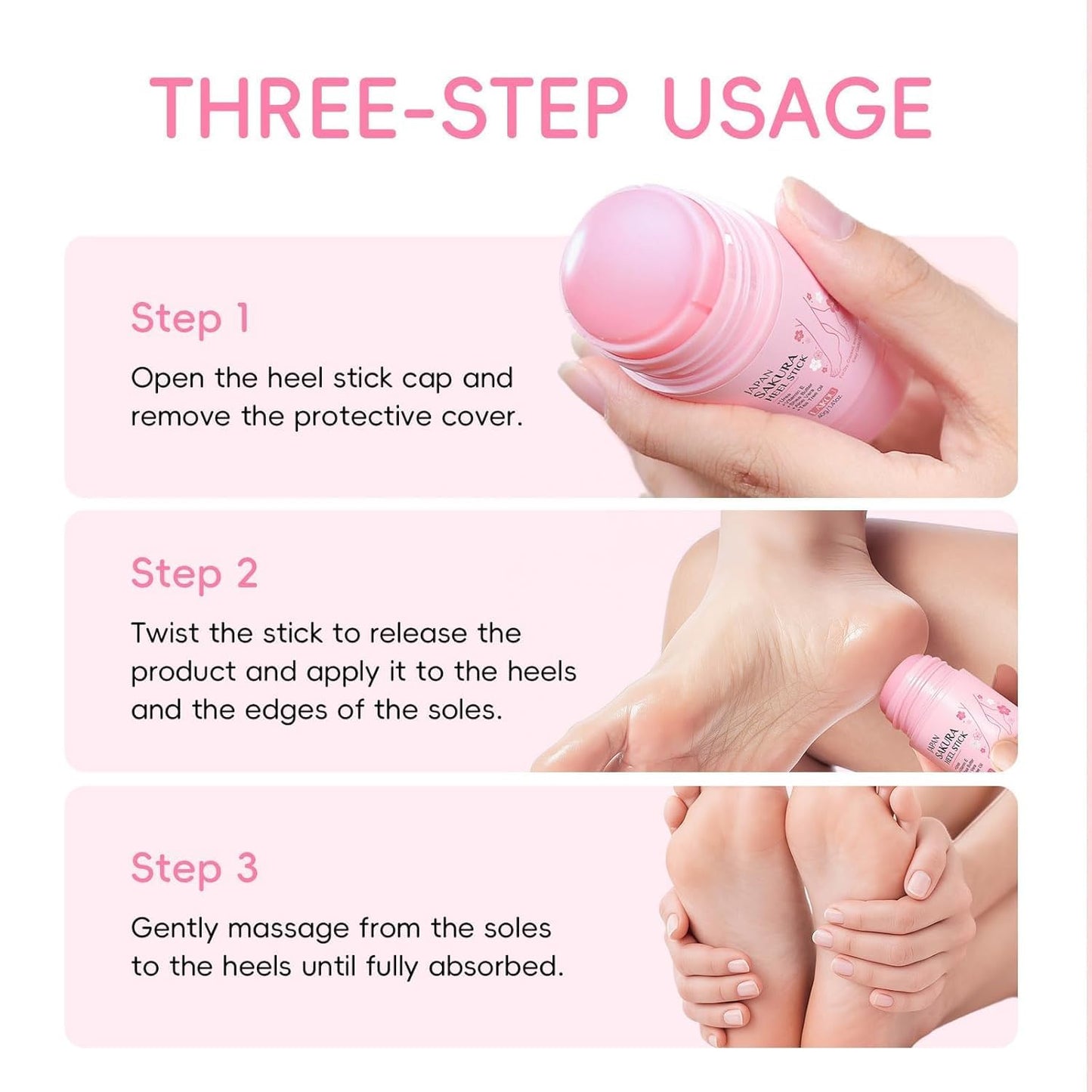 Japan Sakura Foot Heel Stick - Deep-Repair Anti-Aging Balm for Cracked Feet | Moisturizing & Softening, 1.4 Oz