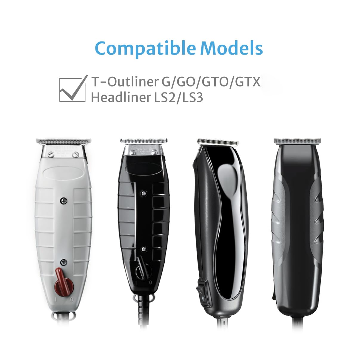2 Pack T-Blades Compatible with Andis T-Outliner G, GO, GTO, GTX, Headliner LS2, LS3 Replacement