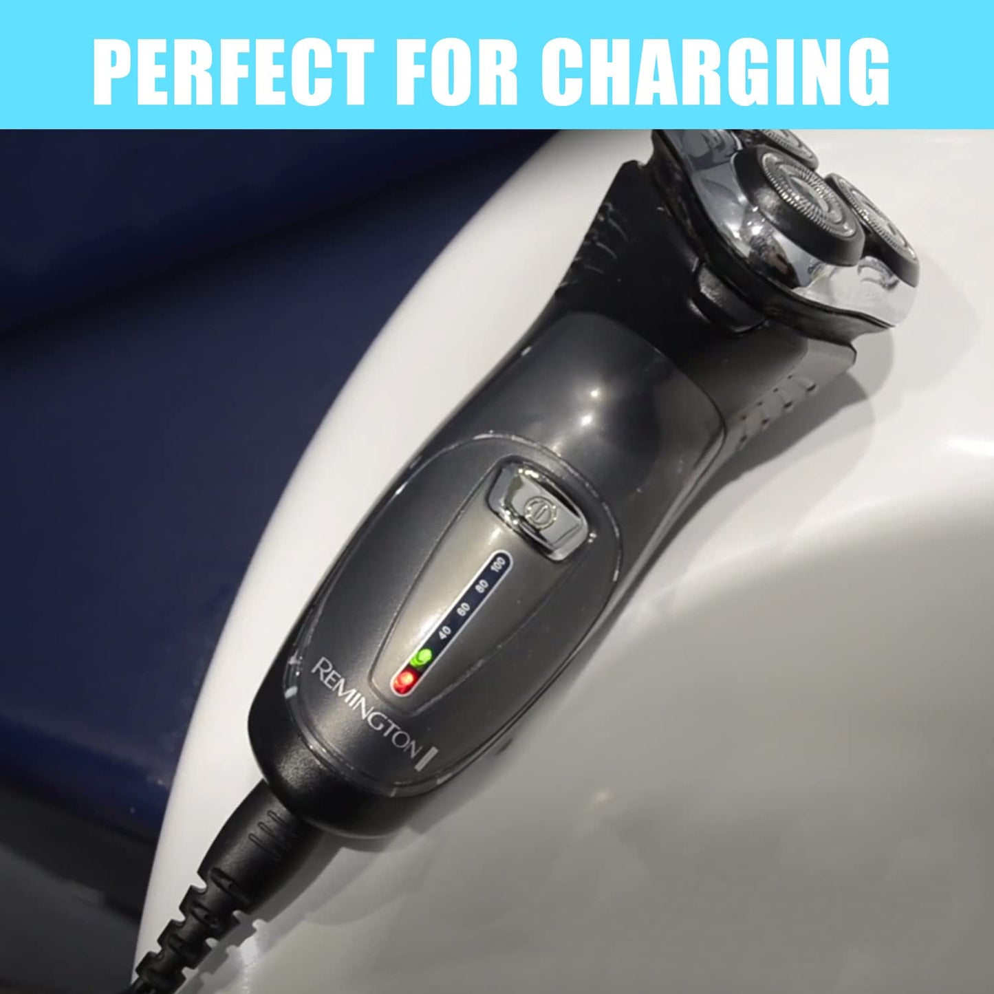 Replacement Charger for Remington Shaver F5-5800 F7800 F5800 F5790 F4790 R5150 R6130 R-6150 MS2-390 MS3-2700 MS680 R9100 Electric Razor Trimmer PA1204N Power Cord