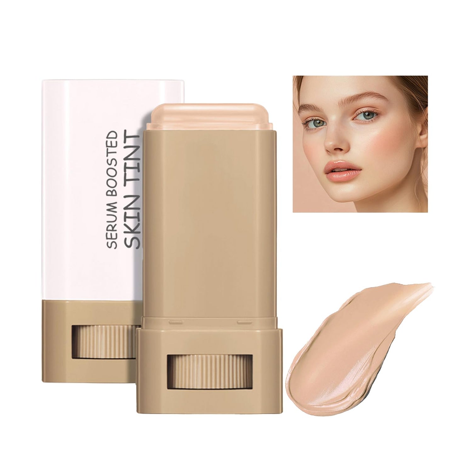 Foundation Stick - Serum-Boosted Beauty Balm for Contouring & Skin Tint | Buildable Coverage, Natural Finish, Long-Lasting Wear