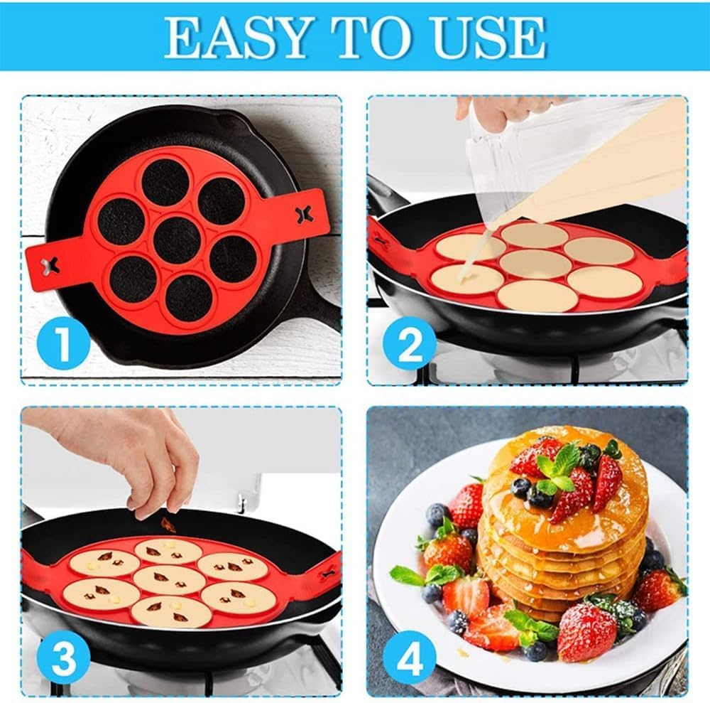 Silicone Egg Ring Pancake Mold - Nonstick Reusable Breakfast Cooking Tool | Perfect for Eggs, Pancakes, Omelets