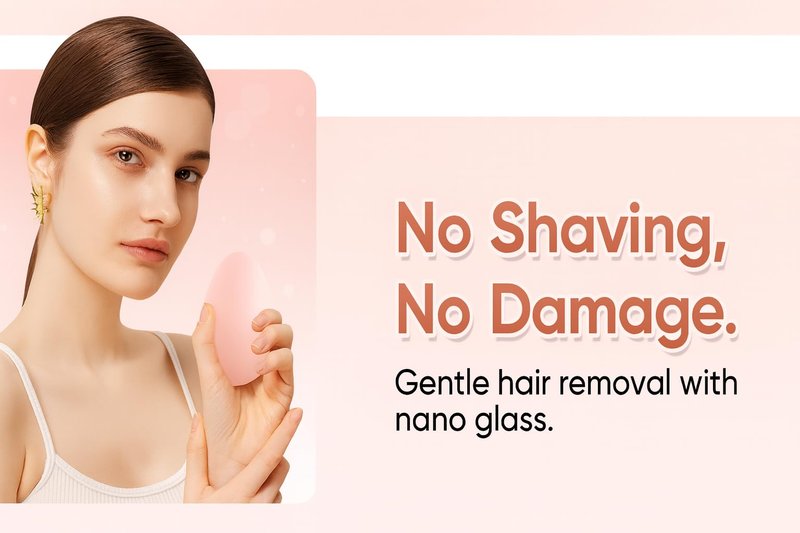 Ombra Di Nebbia Crystal Hair Eraser – Reusable Nano-Glass Hair Remover & Exfoliator for Smooth Skin | Painless Hair Removal Tool for Men & Women – Ideal for Leg, Body, and Back Hair Removal