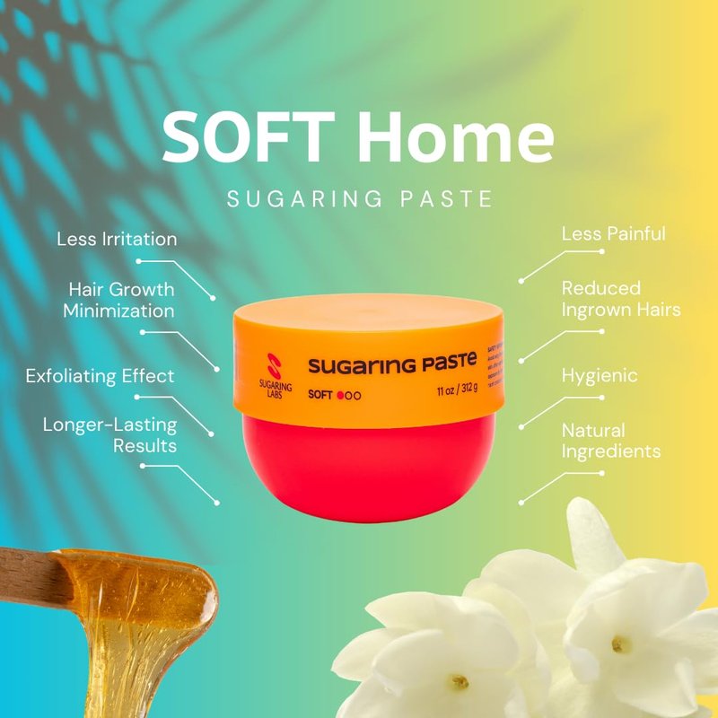 SUPER SOFT Sugaring Paste for HOME USE 11oz / 312g. Sugar Wax for waxing strips, light hairs, for face, arms.