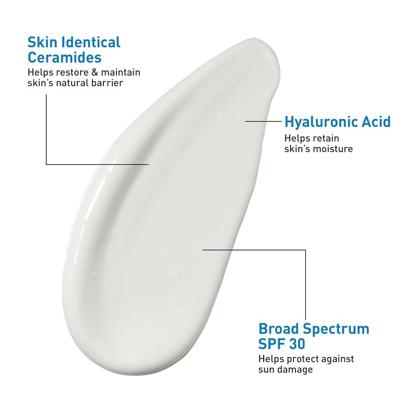 CeraVe Ultra-Light Moisturizing Lotion - Daily Face Moisturizer with SPF 30 & Hyaluronic Acid | Oil-Free, 1.7 Oz