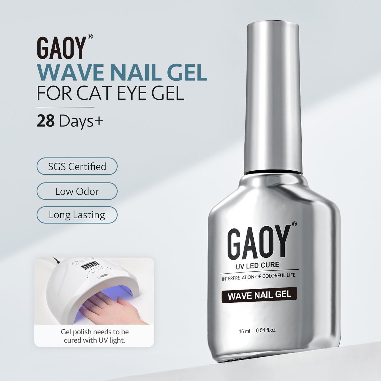 GAOY 16ml White Blooming Wave Nail Gel, Effortless Spreading Effect for Realistic Ocean Wave Design, Use with Gel Polish for Nail Art DIY