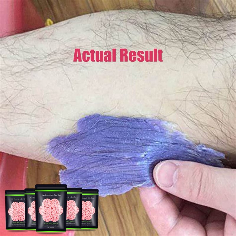 Auperwel Wax Beads for Hair Removal 1.1 lb (17.6 oz), Hard Wax Waxing Beads Kit for Sensitive Skin Brazilian, Face, Bikini, Eyebrow, Legs, Painless for Women Men, 5 packs with 10 Sticks
