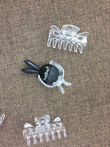6pcs Clear Plastic Mini Hairpins with 14 Claws - Hair Clamps for Women & Girls