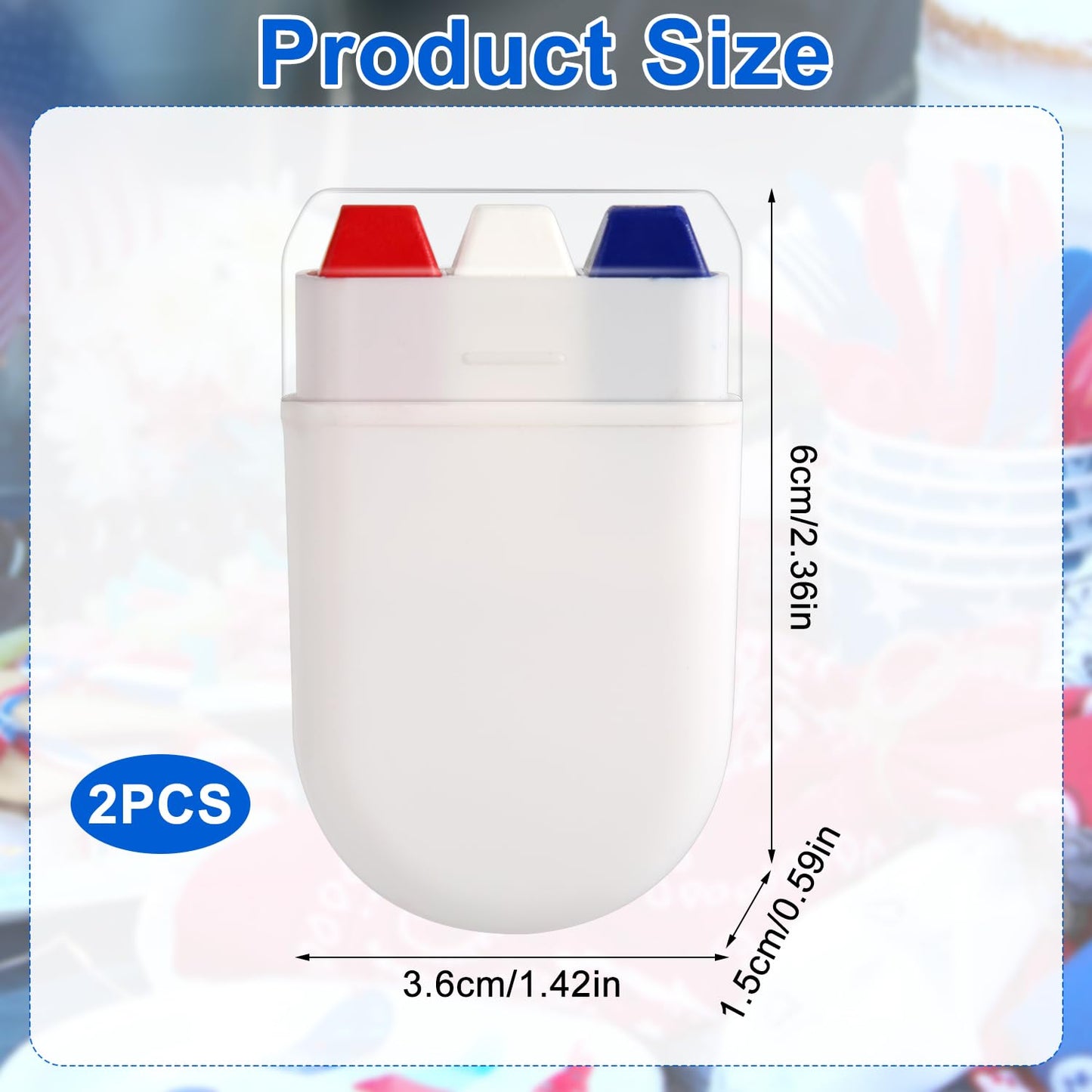 2pcs Patriotic 4th of July Face Paint, Blue White & Red Softball Baseball Face Paint Stick USA American Flag Independence Day & Sports Events Stuff for Athletes Men Women
