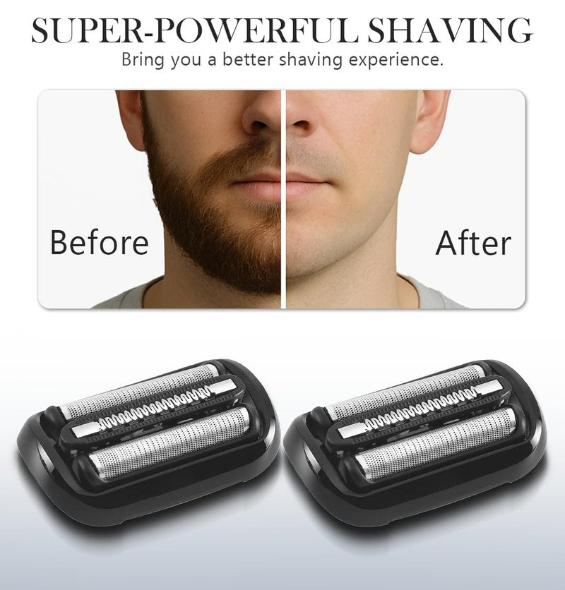 53B Shaver Replacement Head for Braun Electric Shavers - Compatible with Braun Shaving Razor New Generation 5020cs 5018s 5035s 5049cs 5050cs 6020s 6040cs 6075cc 6072cc 6090cc, 2Pack