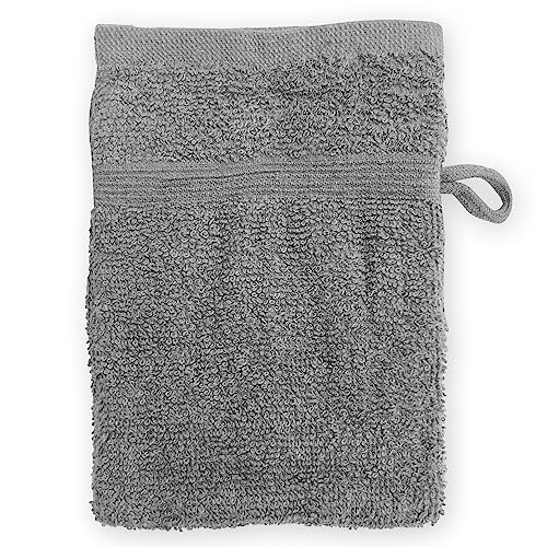 Homewear High Rise Stripe 6-Pack Wash Mitt Set Grey - Low Twist, Highly Absorbent