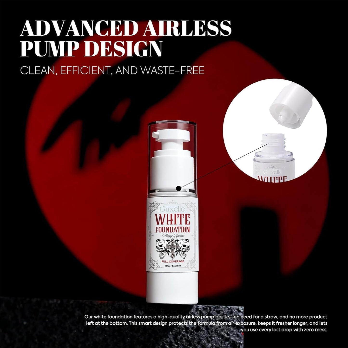 White Liquid Foundation - Waterproof Full Coverage Mixer | White Base with Makeup Mixing Palette for SFX & Daily Use
