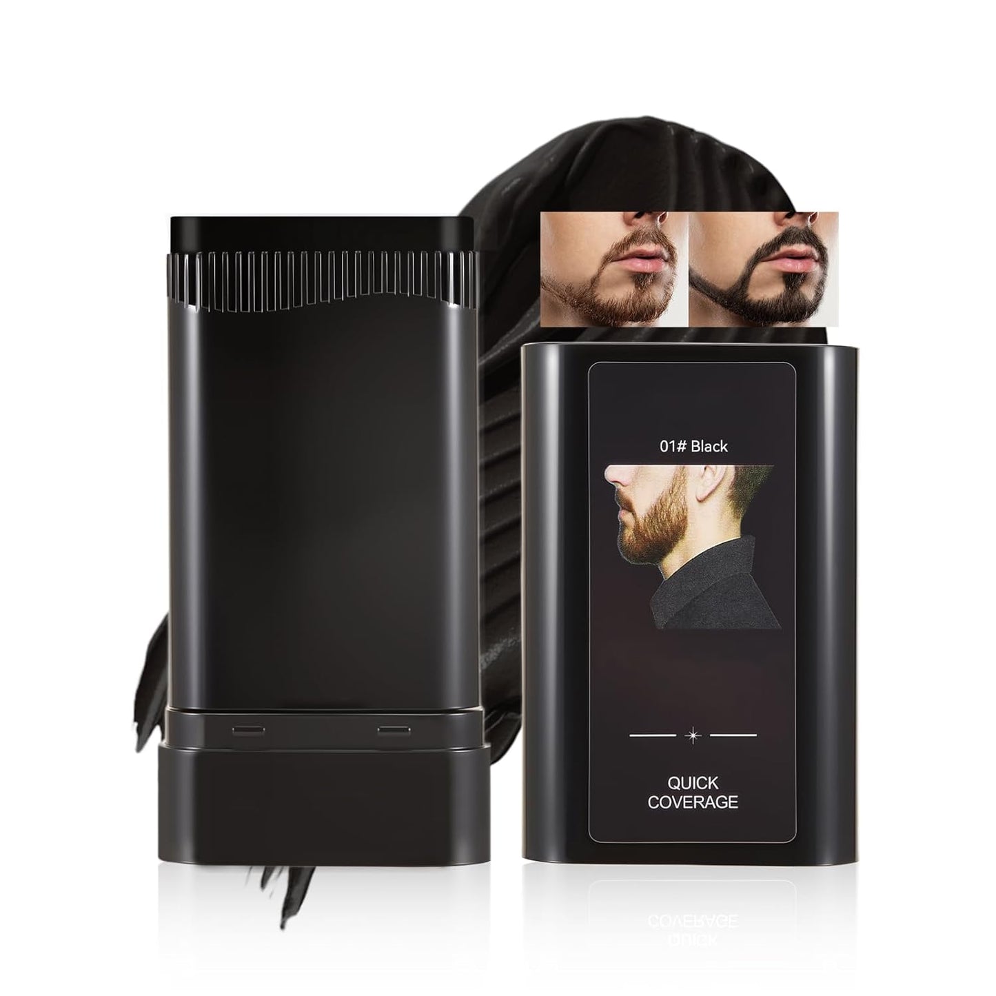 Beard Touch-Up Stick for Men | Instant Gray Hair Concealer with Built-In Comb for Seamless Blending